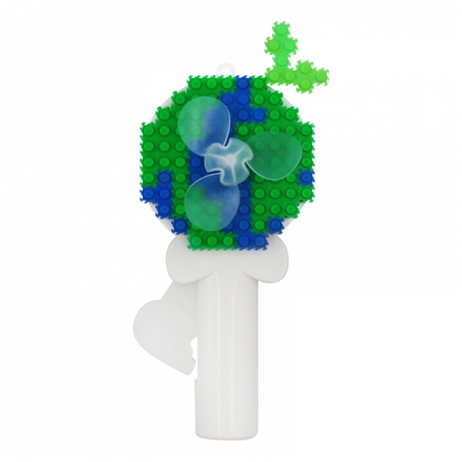 툭툭블럭 지구 손 선풍기 만들기 DIY 세트 무동력 휴대용 핸디형 미니 선풍기, 1개, 색상혼합