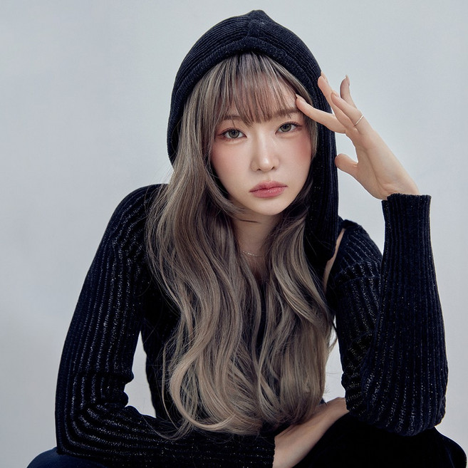 살롱 컬러 통가발 그레이스 허쉬펌 엘피 탈색 솜브레, BC4／CB1／SL4 애쉬밀크브라운샤기