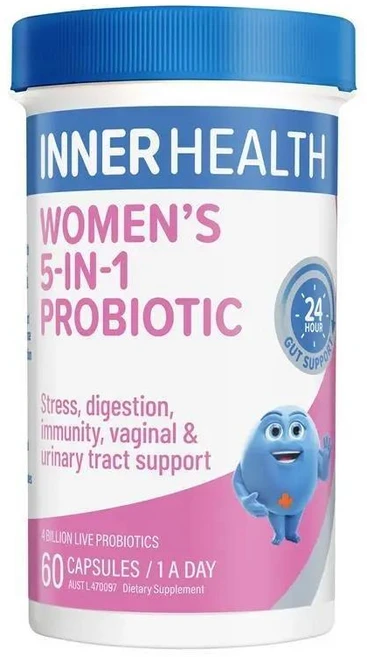 호주 이너헬스 Inner Health Women's 5-in-1 Probiotic 우먼 5-in-1 프로바이오틱스 캡슐, 2개, 60정 - 쿠팡