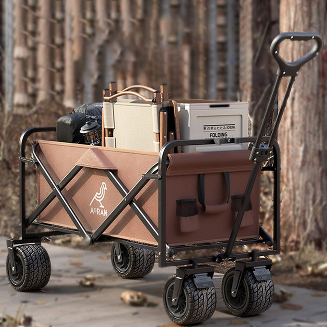 AORAN 캠핑웨건 광폭타이어 전지형 다기능, 1개, 갈색