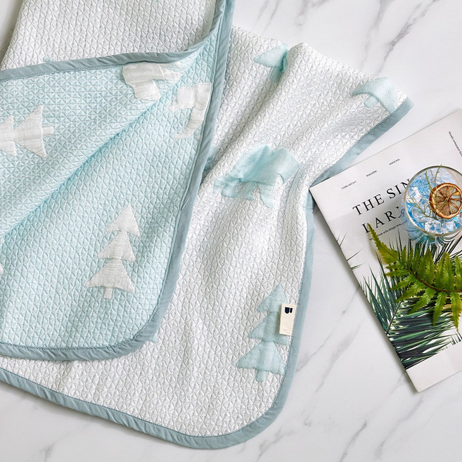 모달 인견 바이오 워싱 삼중직 여름 이불 담요 블랭킷, 민트