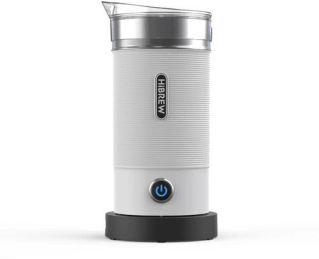 핸들 전동 우유 라떼 거품기 우유 스팀기 HiBREW 전기 우유 거품 거품기 초콜릿 믹서 콜드 핫 라떼 카푸치노 전자동 워머 쿨 M1A, 없음, 4) M1A WH - < 0.5l-우리에게