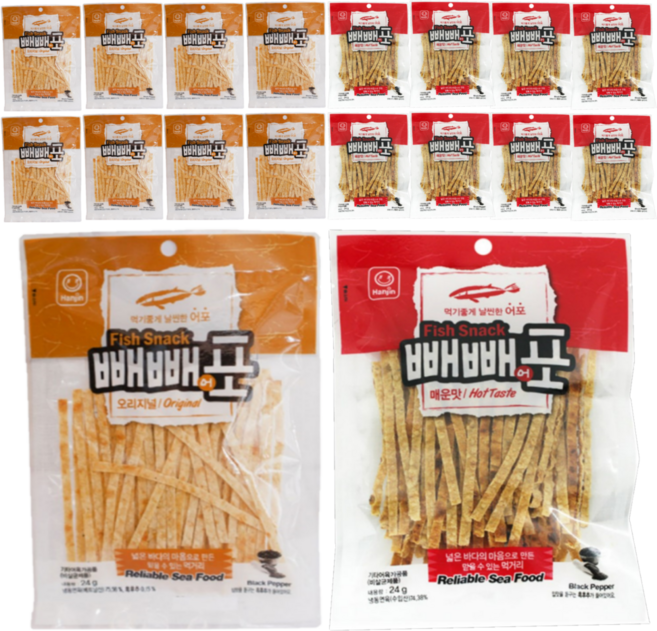 한진식품 빼빼어포 오리지널 + 매운맛, 9세트