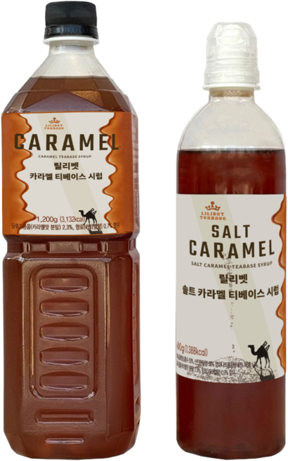 릴리벳 카라멜 티베이스 시럽 업소용 대용량 솔트 카라멜 시럽 증정, 1세트, 1.2kg