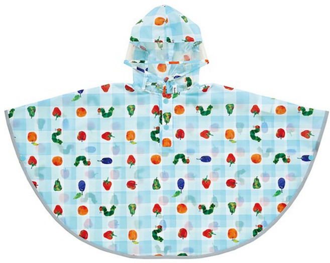 Skater 好餓的毛毛蟲 兒童斗篷雨衣 90CM