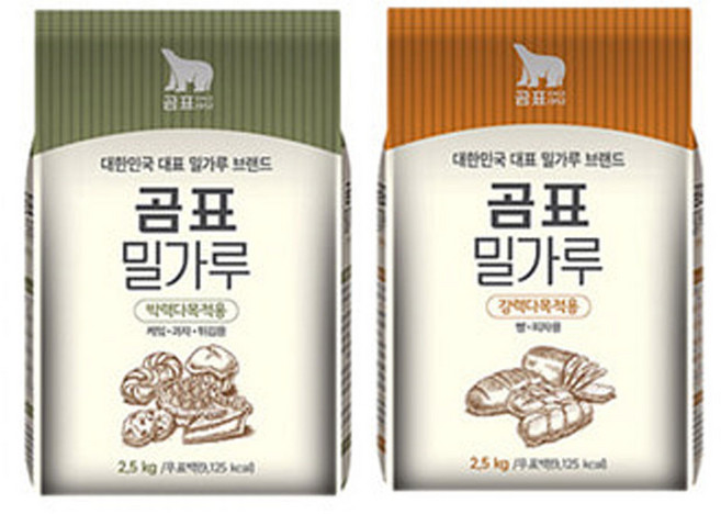 대한제분 곰표 강력다목적(2.5kg)+박력다목적(2.5kg) 세트, 1세트, 2.5kg