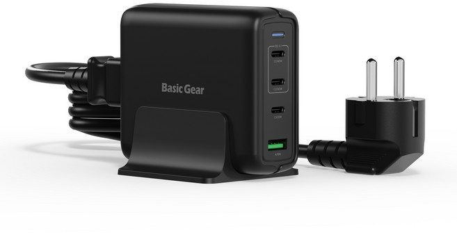 140W PD3.1 GaN 접지 멀티 4포트 초고속 충전기, 1개, 블랙