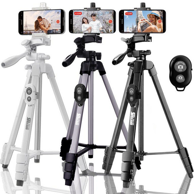 셀루미 카메라 스마트폰 삼각대 SEL-TRD150 리모컨 풀세트, 매트블랙 풀세트