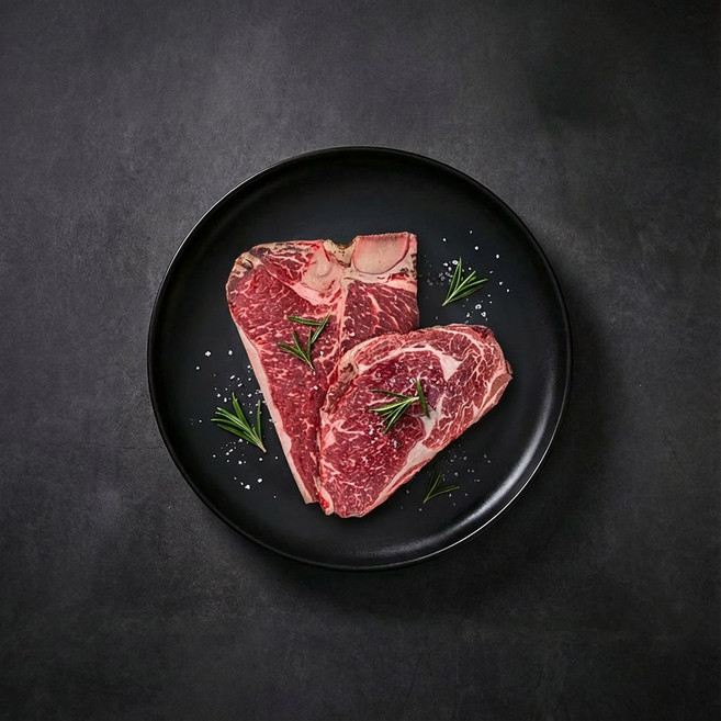 [에이징크래프트] 한우 드라이에이징 숙성 티본/등심 스테이크 세트 700g (티본 400g + 등심 300g)