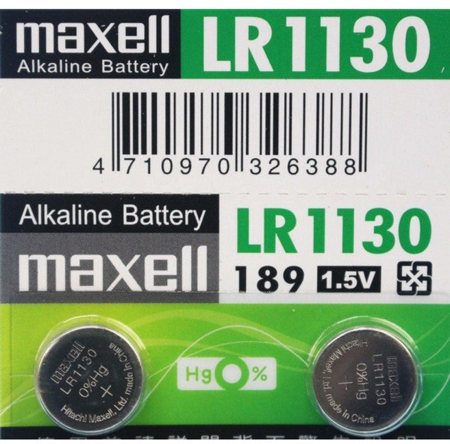 maxell LR1130 鈕扣電池 1.5V, 1個, 一卡(2顆入)
