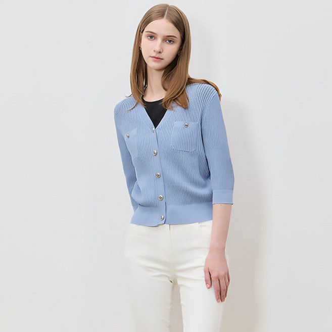 쉬즈미스 쉬즈미스(SHESMISS) 브이넥 버튼 니트 가디건 (택가격: 178000원)