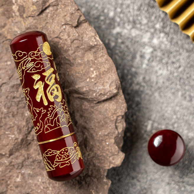 매드스탬프 고급 인감 제작 수제 6푼 도장, 해서체(한글), 1개, 대추카슈 복십장생