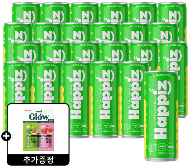 해피즈 레몬라임 + 핫식스 글로우 제로 샘플러 set 증정(소진시 종료), 1개, 355ml