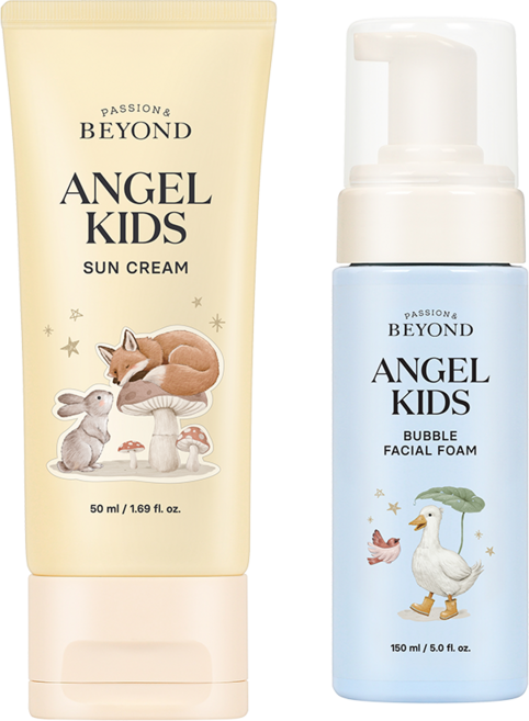 베이비 선케어 묶음딜 비욘드 엔젤키즈 이지워시 선크림 50 mL SPF 50+ / PA+++++엔젤키즈 버블 페이셜 폼 150mL