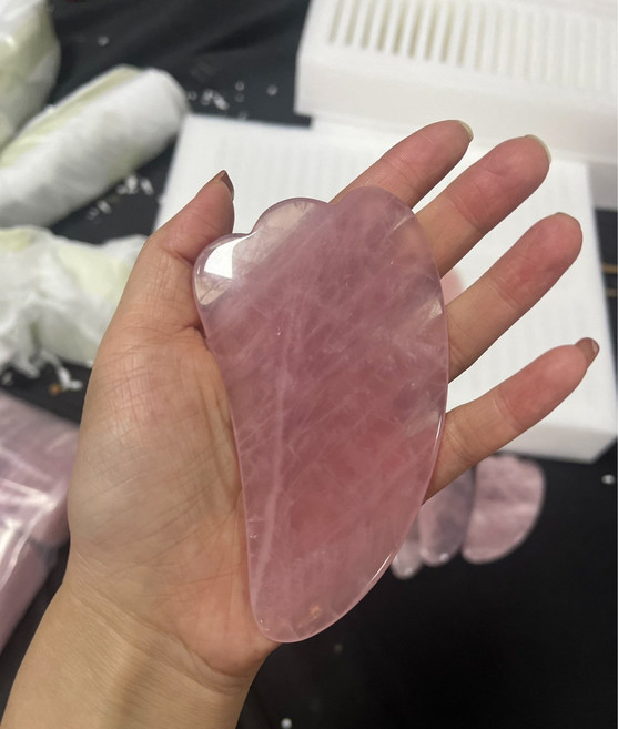 粉水晶 刮痧板 撥筋棒, 1個, 如圖所示