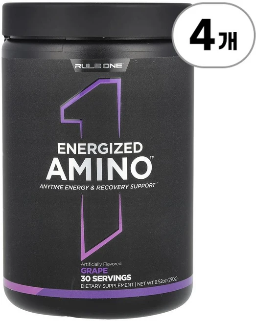 룰원 프로틴 에너자이즈드 아미노 포도맛 Rule One Proteins Energized Amino Grape 270g, 4개 - 쿠팡
