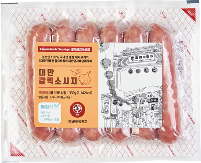 만천호 대만소세지 샹창 330g x 1팩 (갈릭), 1개