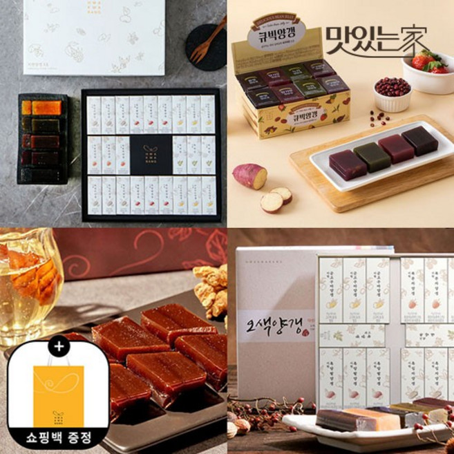 화과방 양갱 전병 선물세트모음 어르신선물 전통간식 화과자 선물추천, 옵션06.지현양갱세트1호(45gX5개)+쇼핑백, 45g, 1