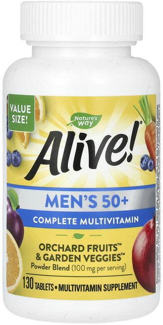 네이처스웨이 Alive 시니어 남성용 멀티비타민 컴플리트 종합비타민 130정, 1개