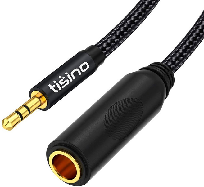 티시노 1/4~3.5mm 어댑터 헤드폰 기타 등을 위한 1/4인치 여성용~1/8인치 남성 스테레오 오디오 어댑터 - 1피트/30cm, 5 feet, 1개