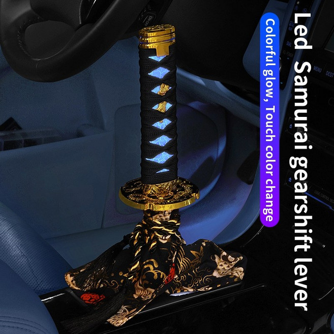 LED 자동차 튜닝용품 사무라이 기어봉, 검은색