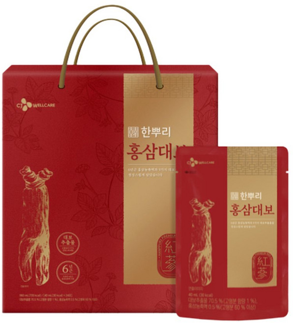 CJ웰케어 한뿌리 홍삼대보, CJ웰케어 한뿌리 홍삼대보 1박스/24입, 1박스, 960ml