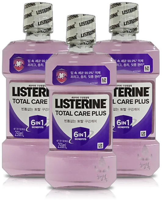 리스테린 토탈케어 플러스 구강청결제, 250ml, 3개 - 쿠팡