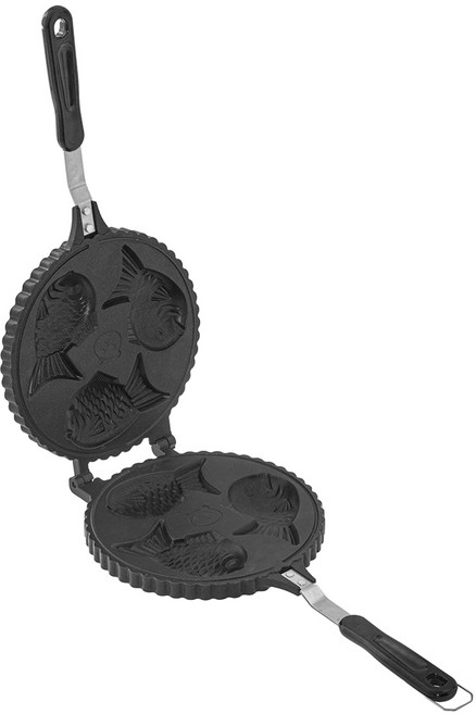 가정용 3구 붕어빵 기계 직화 홈베이킹 원형 미니 붕어빵틀 휴대용 캠핑 아이들 국민 간식, 1개, 20cm