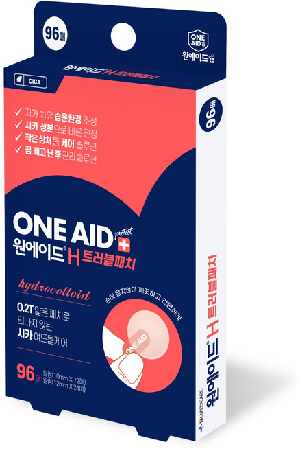 원에이드 H 트러블패치 여드름 상처케어 시카 스팟패치 피부진정 96매, 1개, 96개입