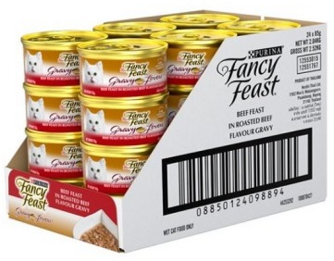 팬시피스트 생후 3개월 이후 고양이 화이트라벨 그레이비러버스 주식캔, 소, 85g, 24개