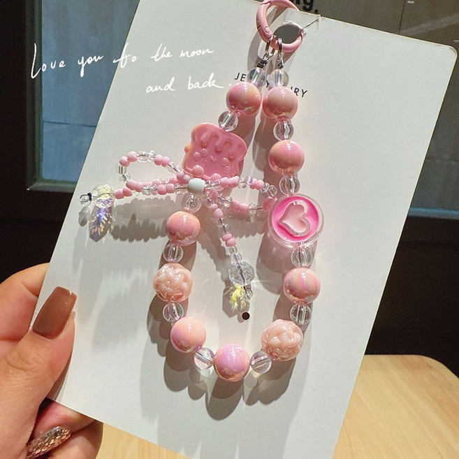 아이실린 다양한 스마트폰 손목 스트랩 투명 하트 키링 (34종), 1개, A-02