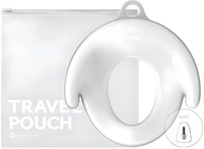 두리 비데 유아변기커버 + 트레블 파우치 + 두리매직후크, 라이트 그레이