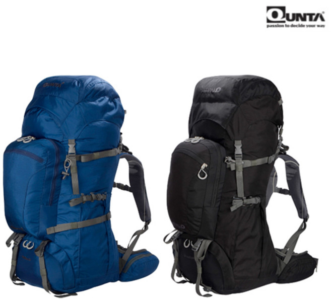 쿤타 말리부55L Maliboo 55 등산 산행 둘레길 트레킹 백패킹 배낭 가방 등판 길이 조절, 블랙