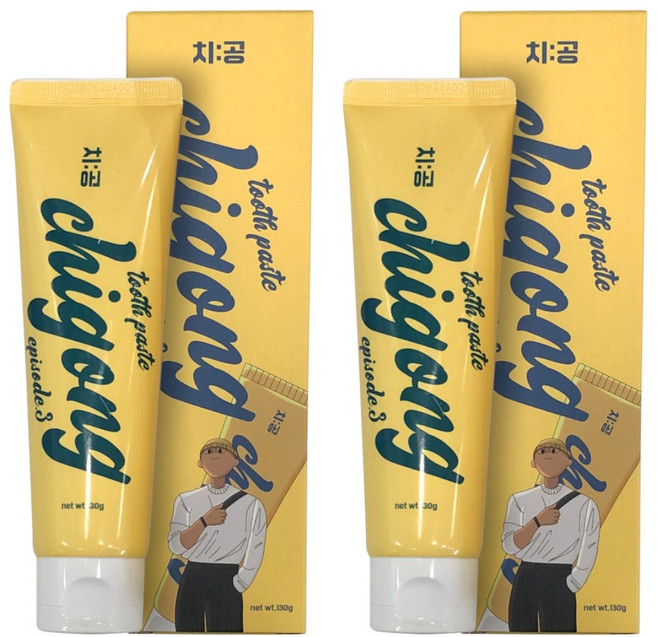 치공 천연성분 치약 무방부제 무불소 무독성 당뇨환자 임산부 어린아이 국내제조, 2개, 130g