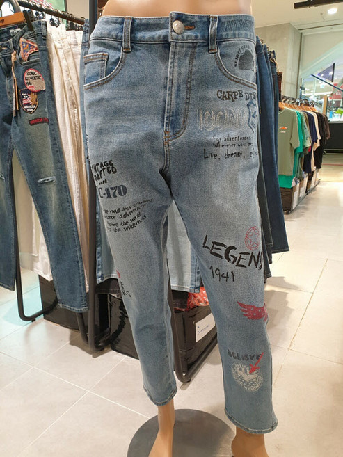 지프 지프 전판그래피티 배기데님 바지 JL3DPM701-2 (P001628155)