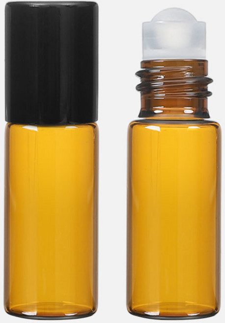 롤온 향수용기 공병 블랙 뚜껑 브라운 3ml, 1개