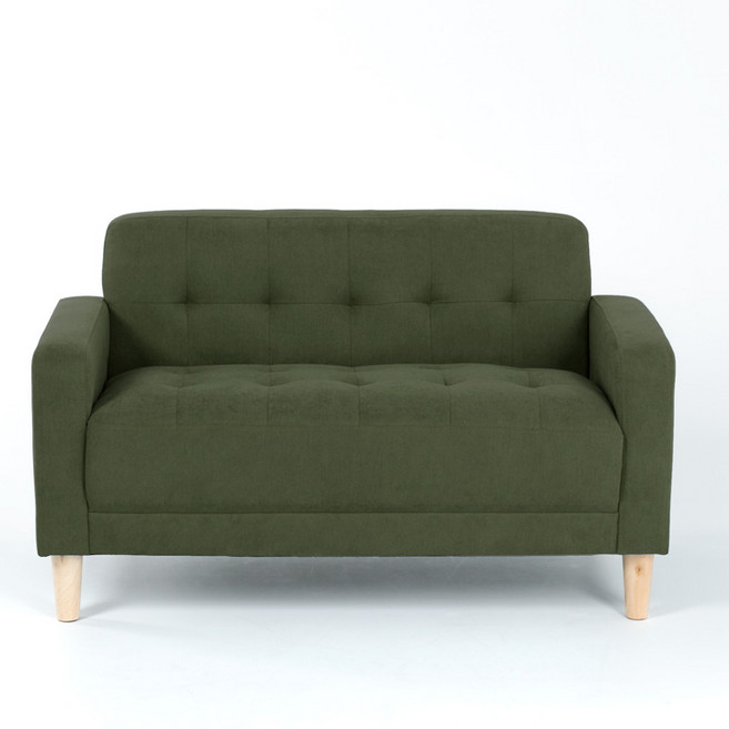 [20조한정 즉시할인쿠폰] 에보니아 모던 2인용쇼파 (인조가죽/패브릭), 패브릭 그린