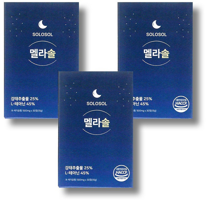 멜라솔 L테아닌 감태추출물 영양제, 3개, 30정
