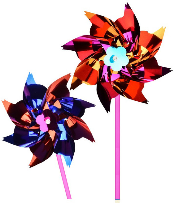 반짝반짝 빙글빙글 빙그르르 바람개비 만들기 1단 풍차형 10개 묶음, 1, 1세트