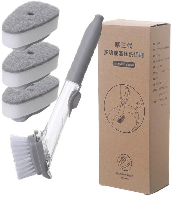 창틀 청소 브러쉬 이동식 브러시 핸들 In 포함 스폰지 1 2 긴 디스펜서 세척 도구 식기, 04, 2) 04