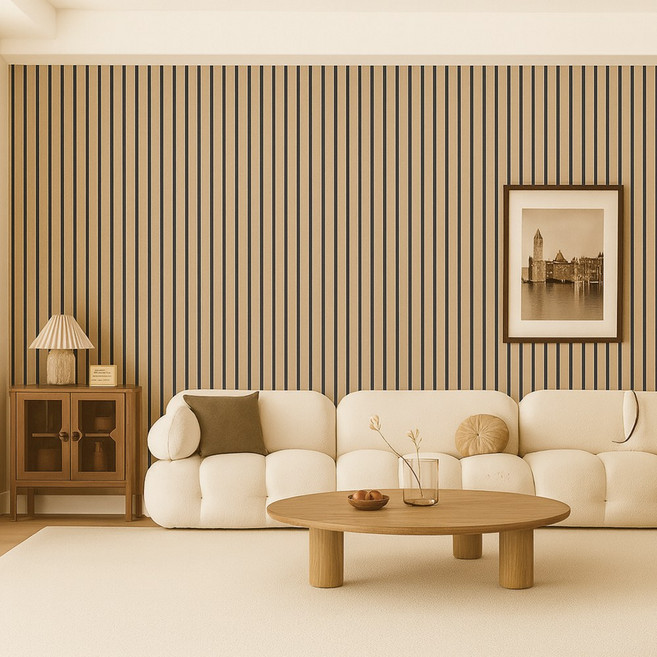 붙이는 템바보드 벽지 접착식 거실 아트월 시트지, 허니오크