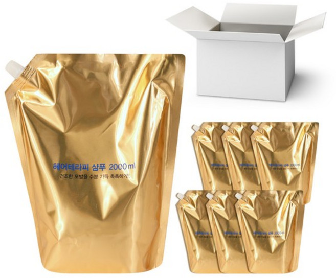 무배 헤어테라피 샴푸 리필 1박스 2000mlx6개, 2L