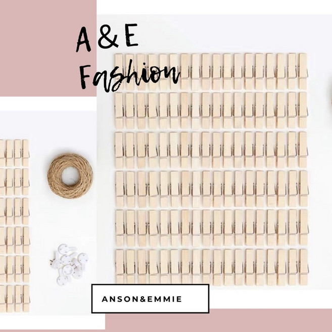 Anson&Emmie 麻繩 原木照片夾 懸掛裝飾 照片牆, 1個