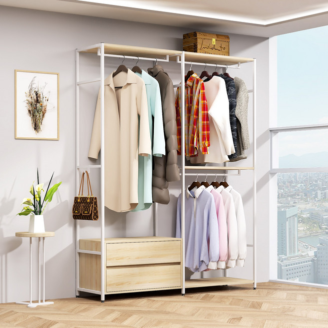 도노스틸 올리카 WC1 철제드레스룸 시스템행거 연결옷장 깊이 40cm, 화이트