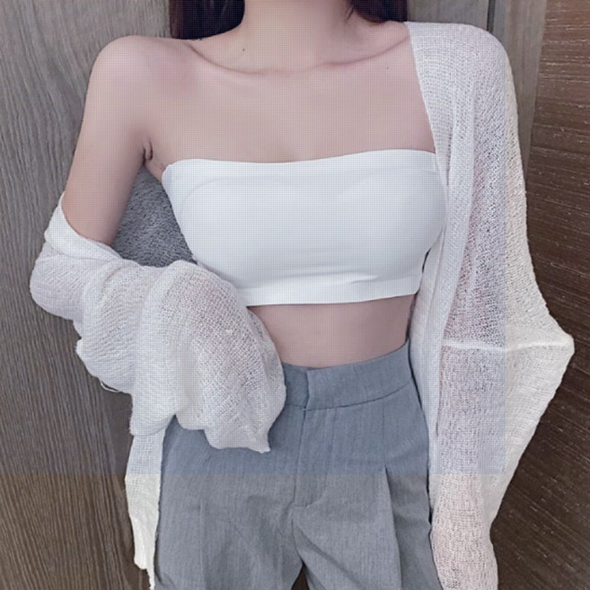 아라한컴퍼니 여성 오프숄더 끈없는 볼륨 실키 브라 2p