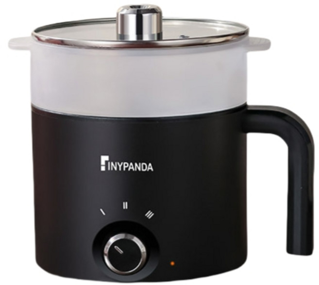 2단 다용도 소형 전기냄비 휴대용 멀티쿠커, 블랙