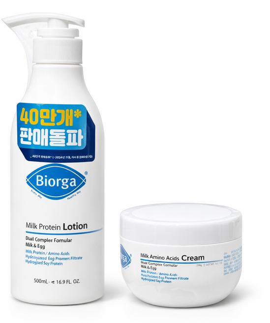 바이오가 우유 단백질 보습 로션 500ml + 세라마이드 크림 270g 세트, 1개