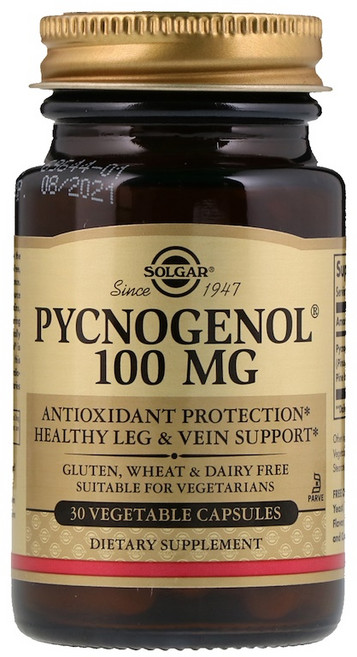 [정품 미국 직배송] 솔가 피크노제놀 100mg 30정(캡슐) Solgar Pycnogenol 30cts, 30정, 1세트