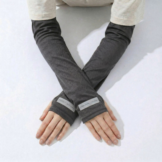 리브플러스 루즈핏 쿨토시 헐렁한 냉감 여름 팔토시 자외선차단 남녀공용, 1개, 그레이