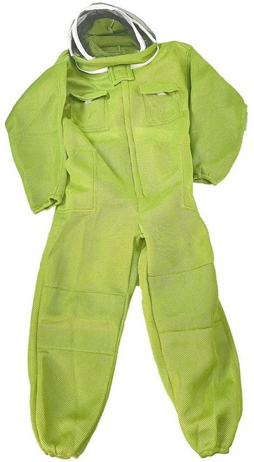 양봉용 면 재킷 양봉가 보호복 복 벌침 방지 통풍성 방충 펜싱 베일, 1개, Color: 1. 녹색 / Size: C. XL